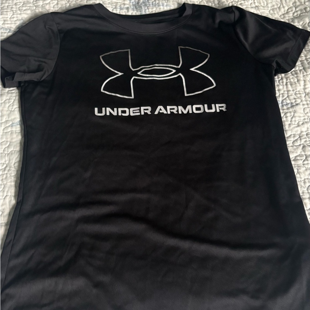Under Armour Black Tee with White Logo